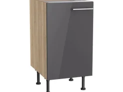 Optifit Küchenschränke<Küchen-Unterschrank Jonte984 45 cm x 87 cm x 58,4 cm Anthrazit-Wildeiche
