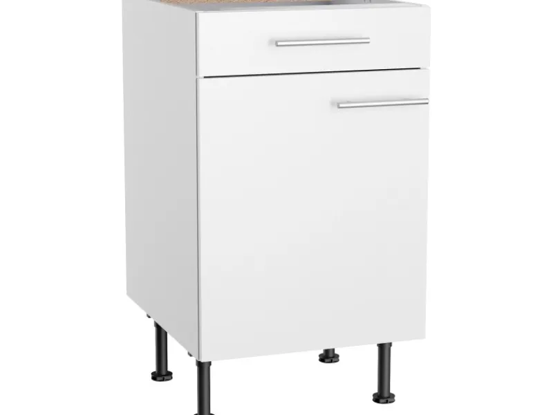 Optifit Küchen-Unterschrank Bengt932 50 cm x 85 cm x 58,4 cm Weiß< Küchenschränke
