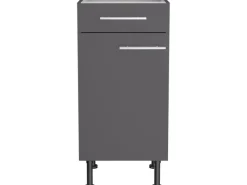 Optifit Küchen-Unterschrank Ingvar420 40 cm x 87 cm x 58,4 cm Anthrazit Matt