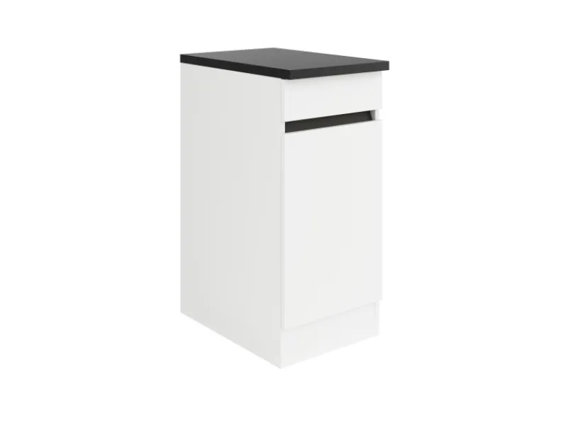 Optifit Küchen-Unterschrank 40 x 88 x 60 cm Luca932 Weiß Anthrazit< Küchenschränke