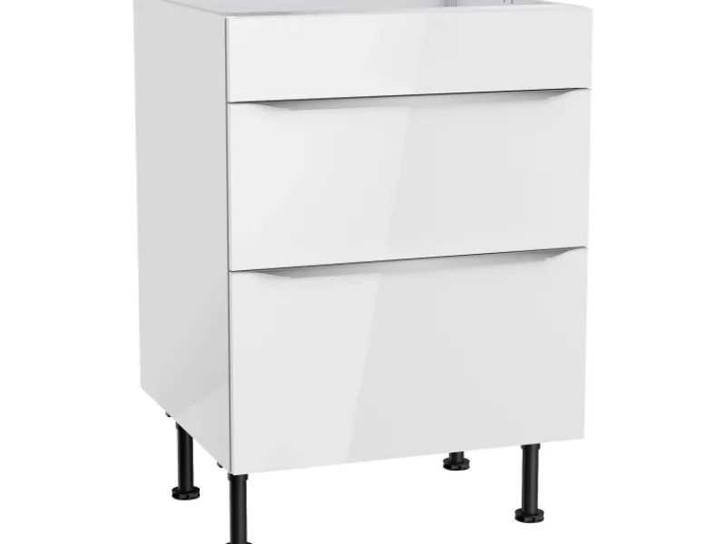 Optifit Küchen-Unterschrank für Kochfeld Arvid986 60 cm x 87 cm x 58,4 cm Weiß< Kochfelder|Küchenschränke