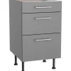 Optifit Küchenschränke<Küchen-Unterschrank mit 3 Auszügen Mats825 50cmx87cmx58,4cm Basaltgrau