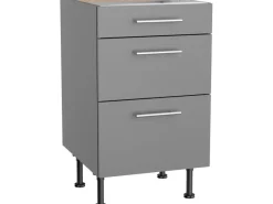 Optifit Küchenschränke<Küchen-Unterschrank mit 3 Auszügen Mats825 50cmx87cmx58,4cm Basaltgrau