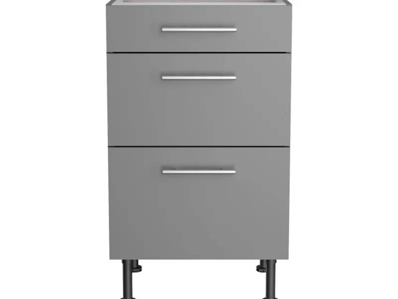 Optifit Küchenschränke<Küchen-Unterschrank mit 3 Auszügen Mats825 50cmx87cmx58,4cm Basaltgrau