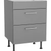 Optifit Küchenschränke<Küchen-Unterschrank für Kochfeld Mats825 60cm x 87cm x 58,4cm Basaltgrau