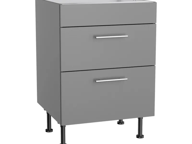 Optifit Küchenschränke<Küchen-Unterschrank für Kochfeld Mats825 60cm x 87cm x 58,4cm Basaltgrau