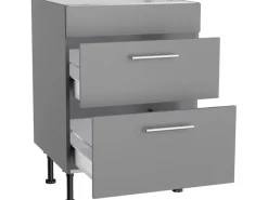 Optifit Küchenschränke<Küchen-Unterschrank für Kochfeld Mats825 60cm x 87cm x 58,4cm Basaltgrau