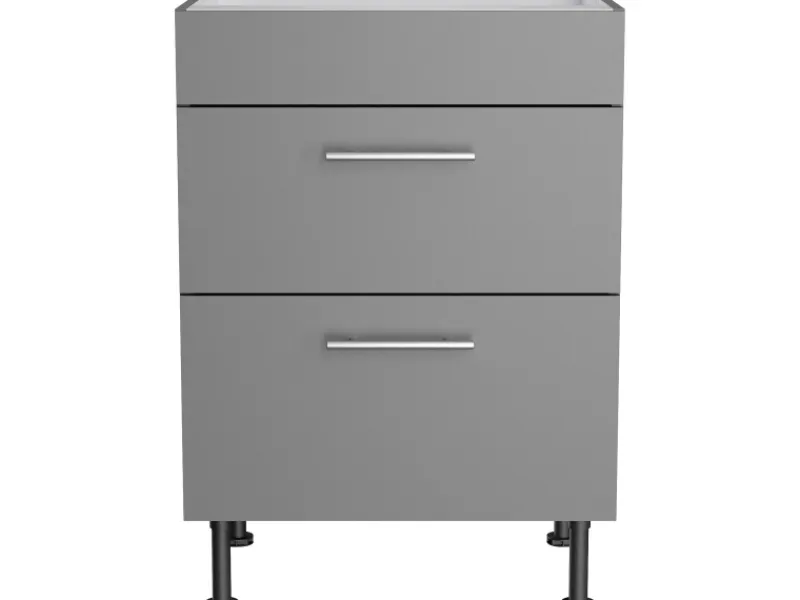 Optifit Küchenschränke<Küchen-Unterschrank für Kochfeld Mats825 60cm x 87cm x 58,4cm Basaltgrau