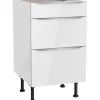 Optifit Küchenschränke<Küchen-Unterschrank mit 3 Auszügen Arvid986 50 cm x 87 cm x 58,4 cm Weiß