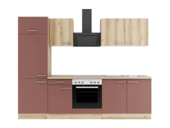 Optifit Küchenzeile KPLB 2711OE-9+ o. E-Geräte Wildeiche Nachb./Rostrot 270 cm< Einbauküchen