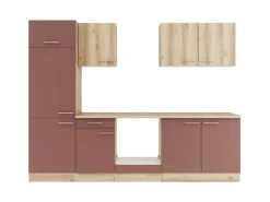 Optifit Küchenzeile KPLB 2711OE-9+ o. E-Geräte Wildeiche Nachb./Rostrot 270 cm< Einbauküchen