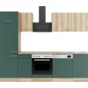 Optifit Küchenzeile KPLS 2702-9+ Liv.290/Sav.405 Wildeiche Nb./Steingrün 270cm< Winkelküchen