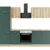 Sale Optifit Küchenzeile KPLS 2711-9+ Liv.290/Sav.405 Wildeiche Nb./Steingrün 270cm