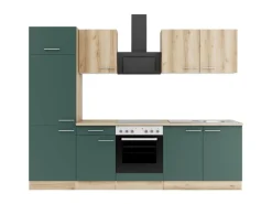 Sale Optifit Küchenzeile KPLS 2711-9+ Liv.290/Sav.405 Wildeiche Nb./Steingrün 270cm