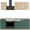Optifit Küchenzeile KPLS2179OE-9+ Li/Sav o. E-Ger. Wildeiche Nb./Steingr. 210 cm< Einbauküchen|Küchenschränke