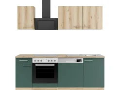 Optifit Küchenzeile KPLS2179OE-9+ Li/Sav o. E-Ger. Wildeiche Nb./Steingr. 210 cm< Einbauküchen|Küchenschränke