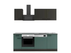 Sale Optifit Küchenzeile KPMV 2179-9+ Madrid420/Verona405 Anthrazit/ Steingrün 210 cm