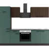Optifit Küchenzeile KPRV2711OE-9+ Rim/Ver o. E-Ger. Rillen Nussb./Steingr. 270cm< Single-Küchen|Pantryküchen
