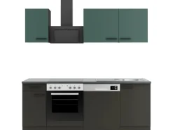 Discount Optifit Küchenzeile KPVM 2179OE-9+ o. E-Geräte Steingrün/Anthrazit 210cm