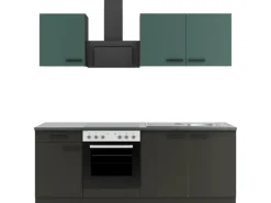 Discount Optifit Küchenzeile KPVM 2136OE-9+ o. E-Geräte Steingrün/Anthrazit 210 cm