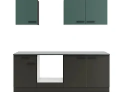 Discount Optifit Küchenzeile KPVM 2136OE-9+ o. E-Geräte Steingrün/Anthrazit 210 cm
