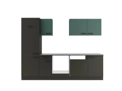 Best Optifit Küchenzeile KPVM 2702OE-9+ o. E-Geräte Steingrün/Anthrazit 270 cm