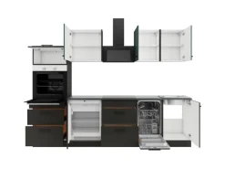 Best Optifit Küchenzeile KPVM 2789OE-9+ o. E-Geräte Steingrün/Anthrazit 270cm