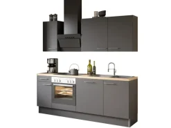 Best Optifit Küchenzeile Optikoncept Ingvar 210 cm Anthrazit