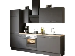 Outlet Optifit Küchenzeile Optikoncept Ingvar ohne E-Geräte 270 cm Anthrazit