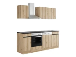 Outlet Optifit Küchenzeile OPTIkombi Kaya290 mit E-Geräten 210 cm Breite Wildeiche NB