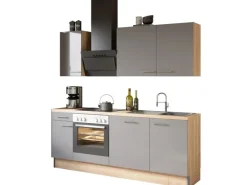 Optifit Küchenzeile Optikoncept Jonte ohne E-Geräte 210 cm Anthrazit-Wildeiche< Einbauküchen