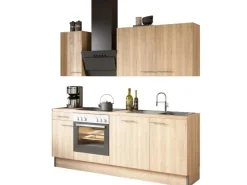 Optifit Küchenzeile Optikoncept Erik 210 cm Wildeiche Nachb.< Herde