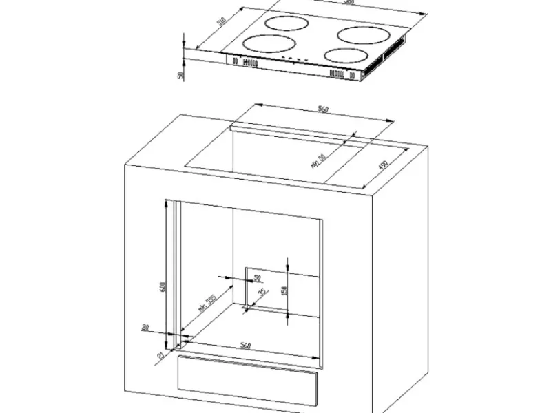 Clearance Optifit Küchenzeile Optikoncept Erik 270 cm Wildeiche Nachb.