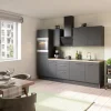 Optifit Einbauküchen|Kühlschränke<Küchenzeile Optikoncept Ingvar 270 cm Anthrazit