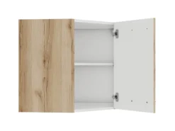 Optifit Küchenschränke<Livorno290 Küchen-Eckoberschrank 60 x 60 cm Wildeiche Nachbildung