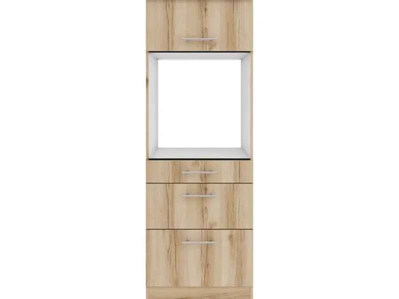 Optifit Einbauküchen|Küchenschränke<Livorno290 Küchen-Geräteumbauschrank 60 cm Wildeiche Nachbildung