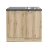 Optifit Küchenschränke|Einbauküchen<Livorno290 Küchen-Spülenschrank-Set Wildeiche Nachbildung