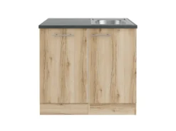 Optifit Küchenschränke|Einbauküchen<Livorno290 Küchen-Spülenschrank-Set Wildeiche Nachbildung