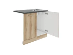 Optifit Küchenschränke|Einbauküchen<Livorno290 Küchen-Spülenschrank-Set Wildeiche Nachbildung