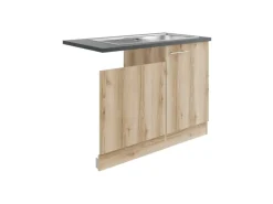 Optifit Livorno290 Küchen-Spülenunterschrank Wildeiche Nachbildung< Küchenschränke|Einbauküchen