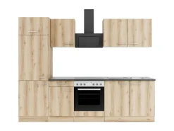 Optifit Livorno290 Küchenzeile 270 cm ohne E-Geräte Wildeiche Nachbildung< Herde