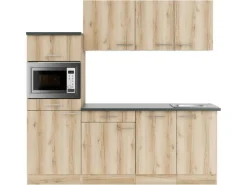 Optifit Livorno290 Küchenzeile 210 cm Wildeiche Nachbildung< Winkelküchen