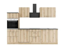 New Optifit Livorno290 Küchenzeile 270 cm ohne E-Geräte Wildeiche Nachbildung