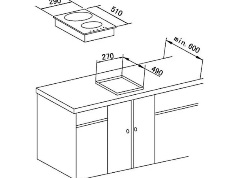 Optifit Livorno290/Bari407 Miniküche 150 cm Wildeiche Nachbildung / Rostrot< Miniküchen|Winkelküchen