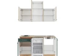 Hot Optifit Livorno290/Savona405 Miniküche 150 cm Wildeiche Nachbildung / Steingrün