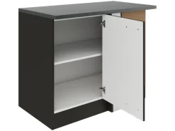 Optifit Madrid420 Küchen-Eck-Unterschrank 110 cm Anthrazit Matt< Küchenschränke