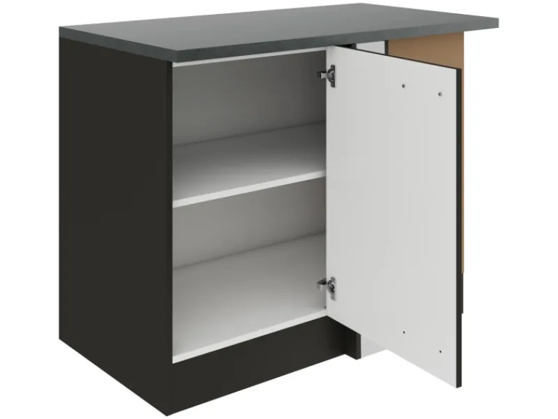 Optifit Madrid420 Küchen-Eck-Unterschrank 110 cm Anthrazit Matt< Küchenschränke