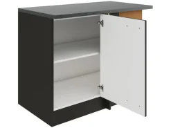 Optifit Madrid420 Küchen-Eck-Unterschrank 110 cm Anthrazit Matt< Küchenschränke