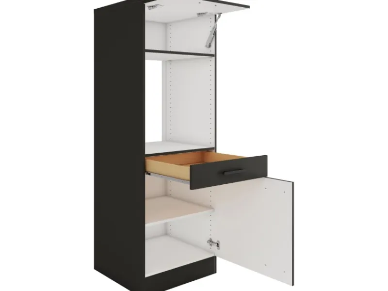 New Optifit Madrid420 Küchen-Geräteumbauschrank 60 cm Anthrazit Matt