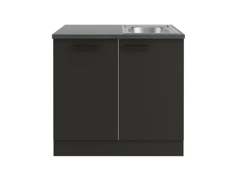 Optifit Madrid420 Küchen-Spülenschrank-Set Anthrazit Matt< Küchenschränke